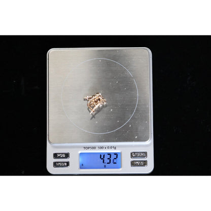 14K Two Tone Gold 3 Stone Round Cut Diamond Hinged Earrings