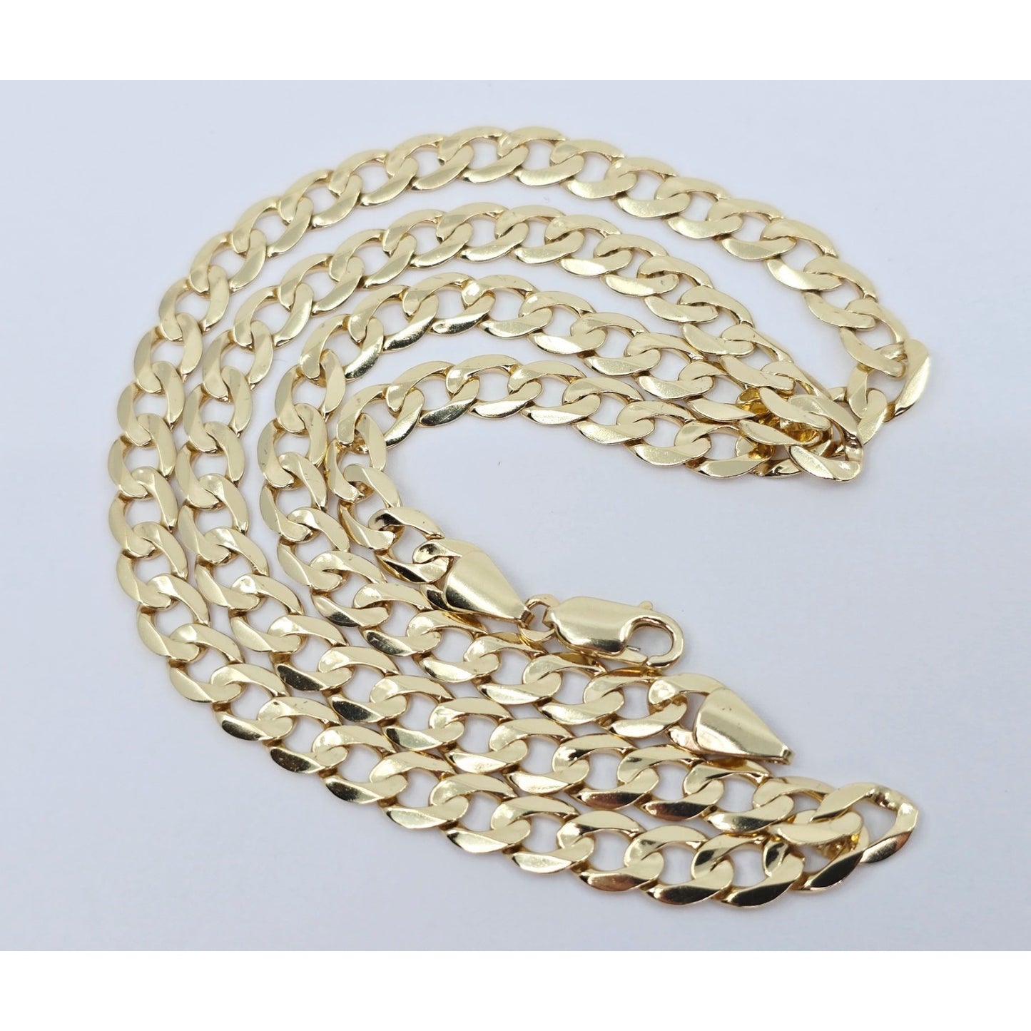 Fancy 14K Yellow Gold Cuban Link Chain Necklace