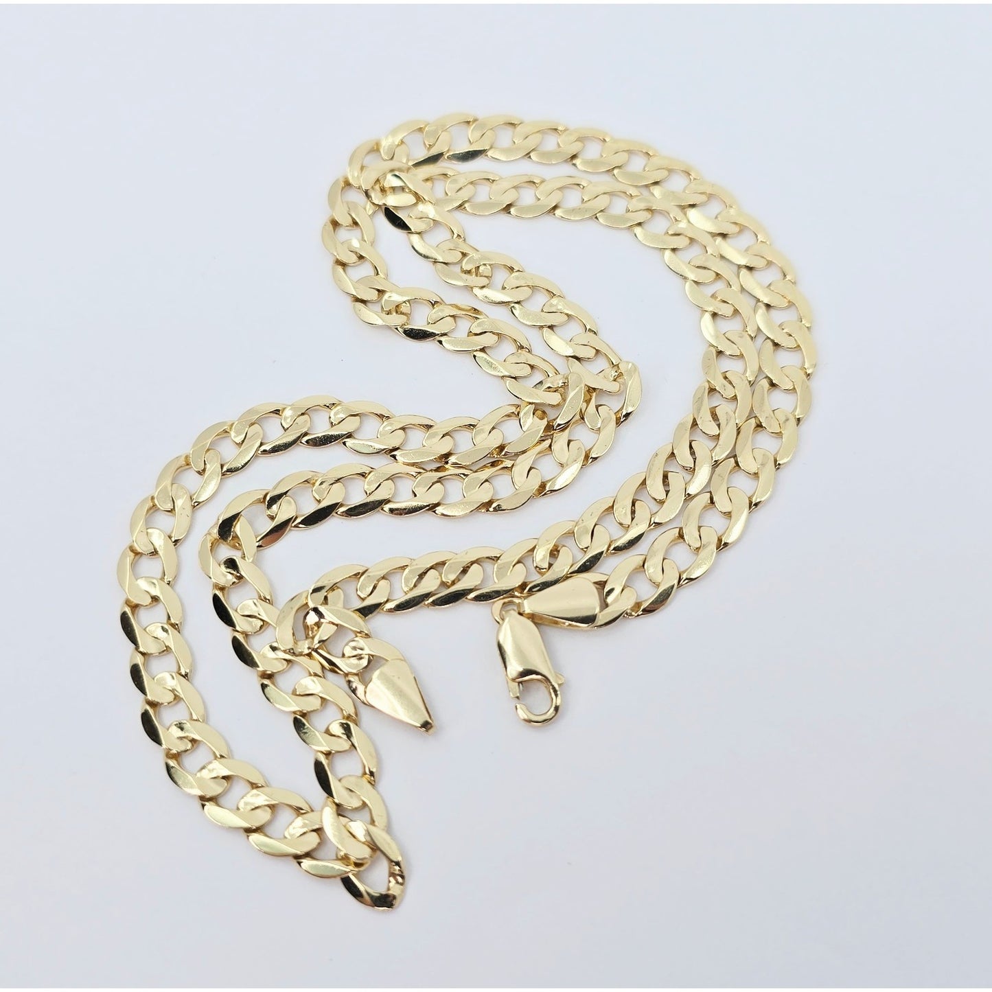 Fancy 14K Yellow Gold Cuban Link Chain Necklace