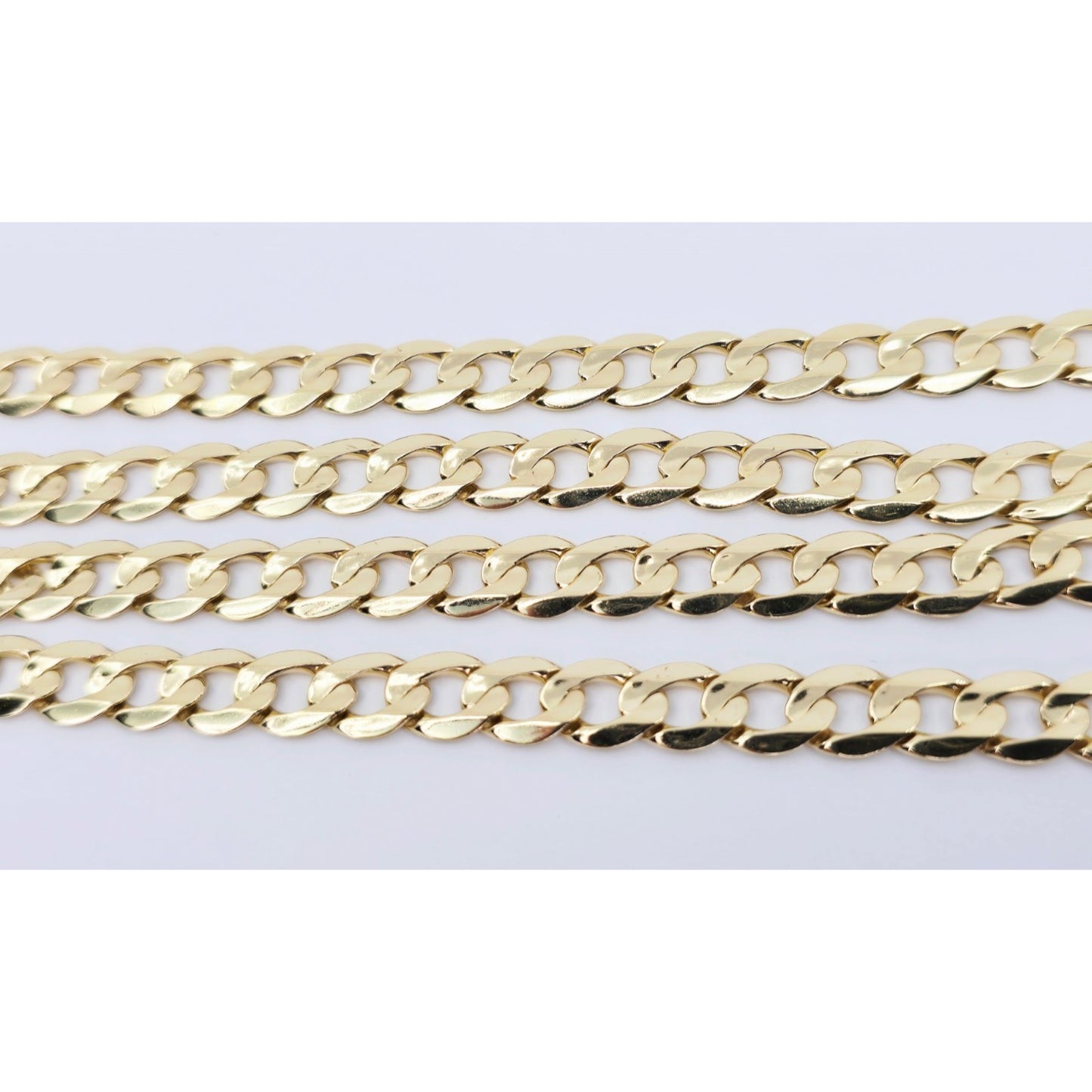 Fancy 14K Yellow Gold Cuban Link Chain Necklace