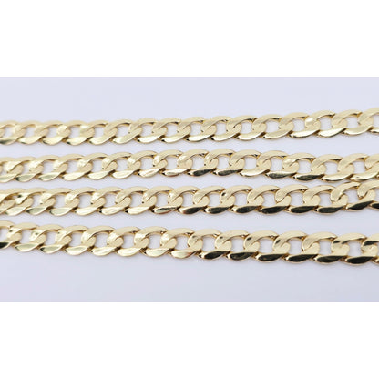 Fancy 14K Yellow Gold Cuban Link Chain Necklace
