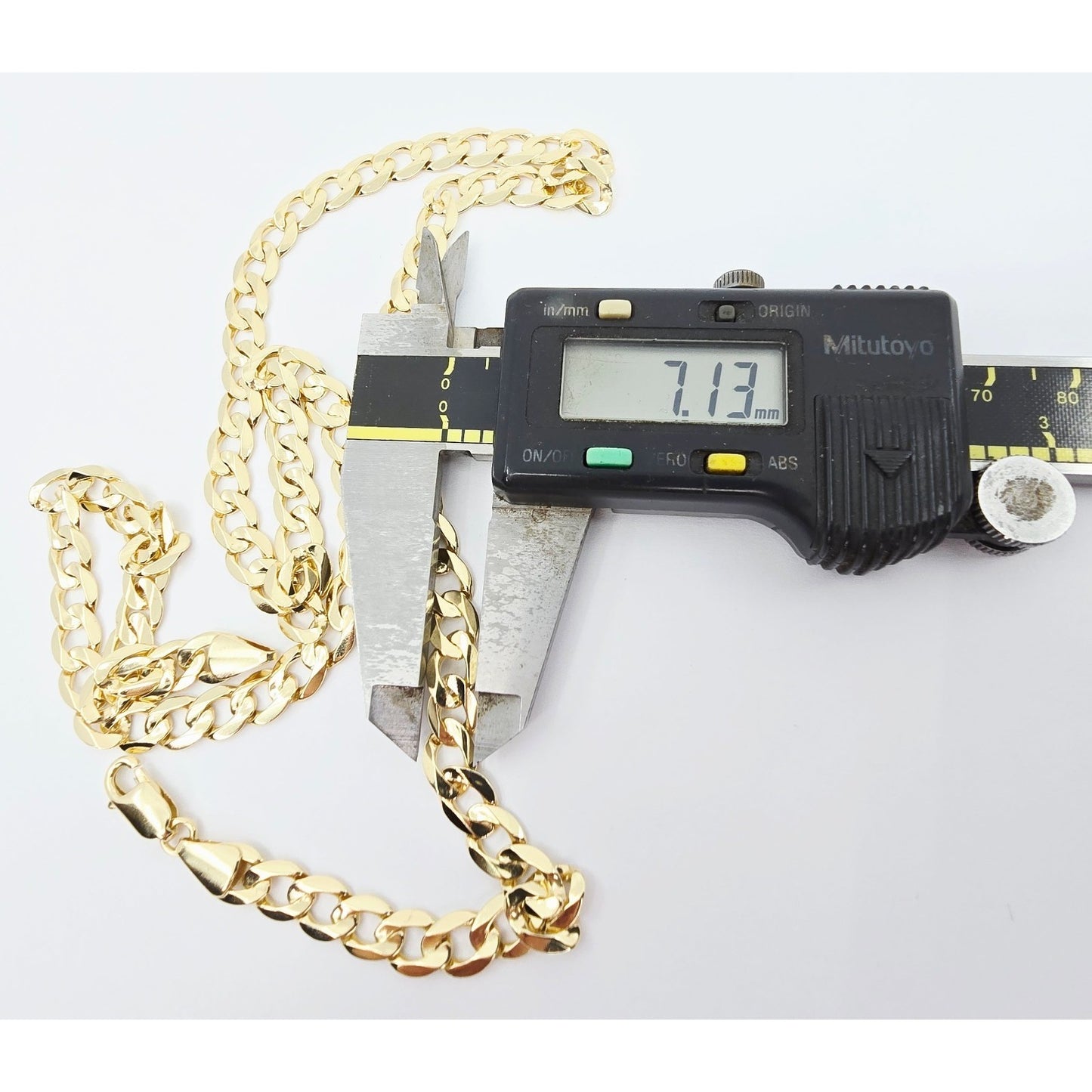 Fancy 14K Yellow Gold Cuban Link Chain Necklace