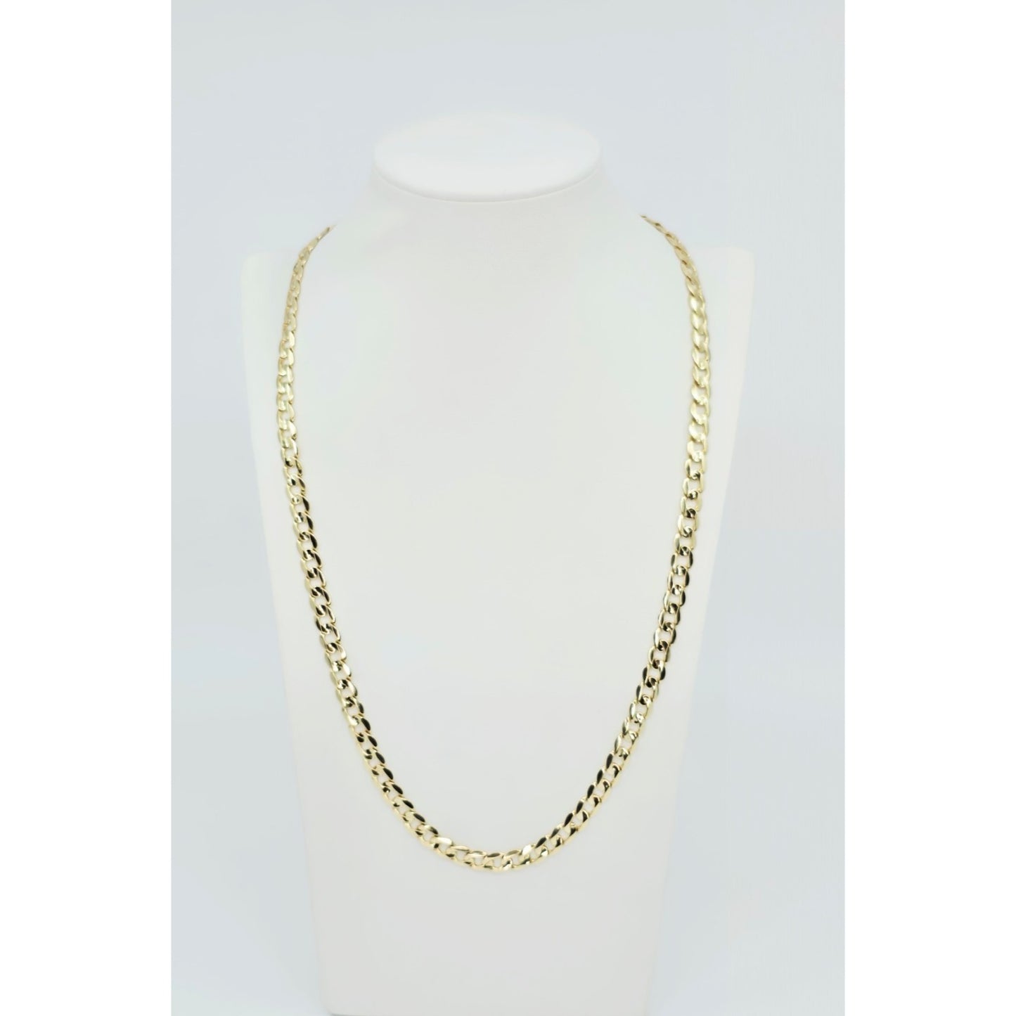 Fancy 14K Yellow Gold Cuban Link Chain Necklace