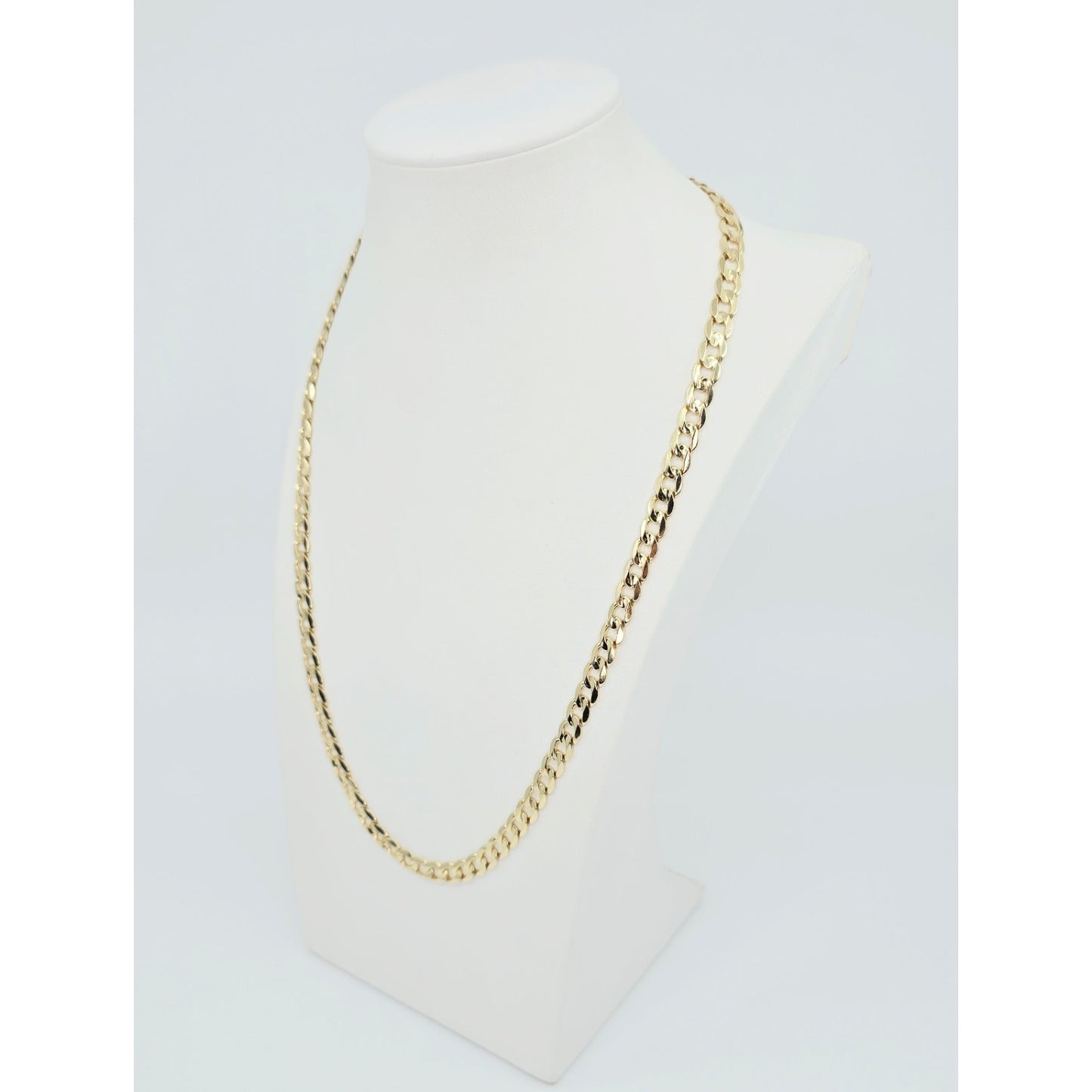 Fancy 14K Yellow Gold Cuban Link Chain Necklace