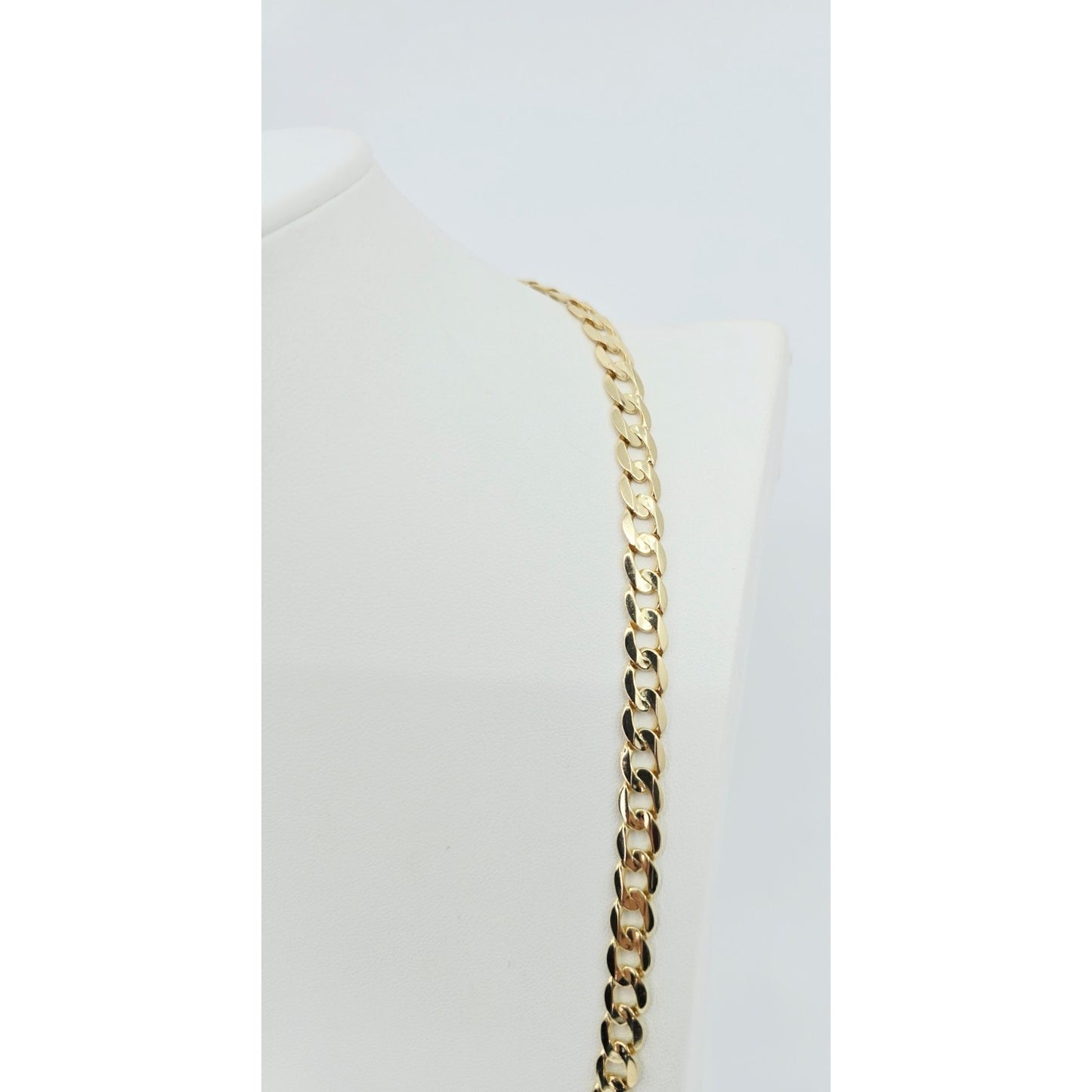 Fancy 14K Yellow Gold Cuban Link Chain Necklace
