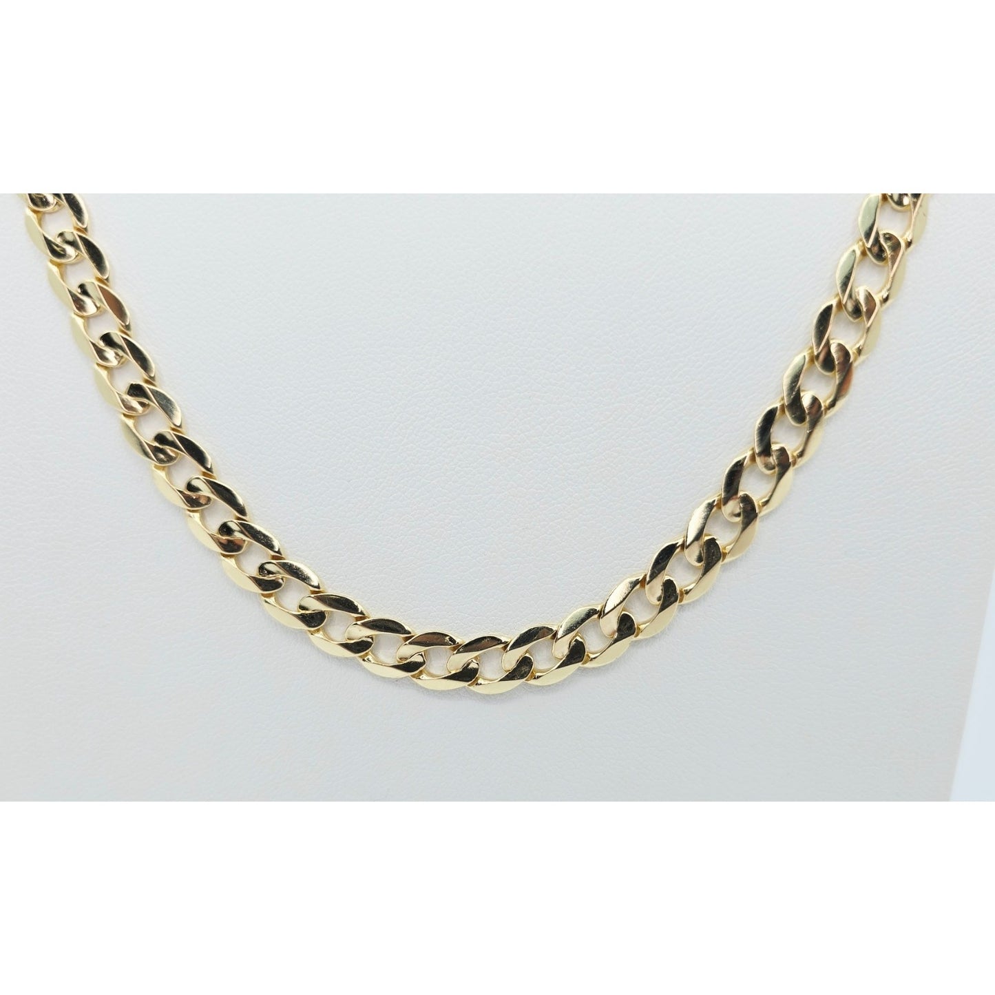 Fancy 14K Yellow Gold Cuban Link Chain Necklace
