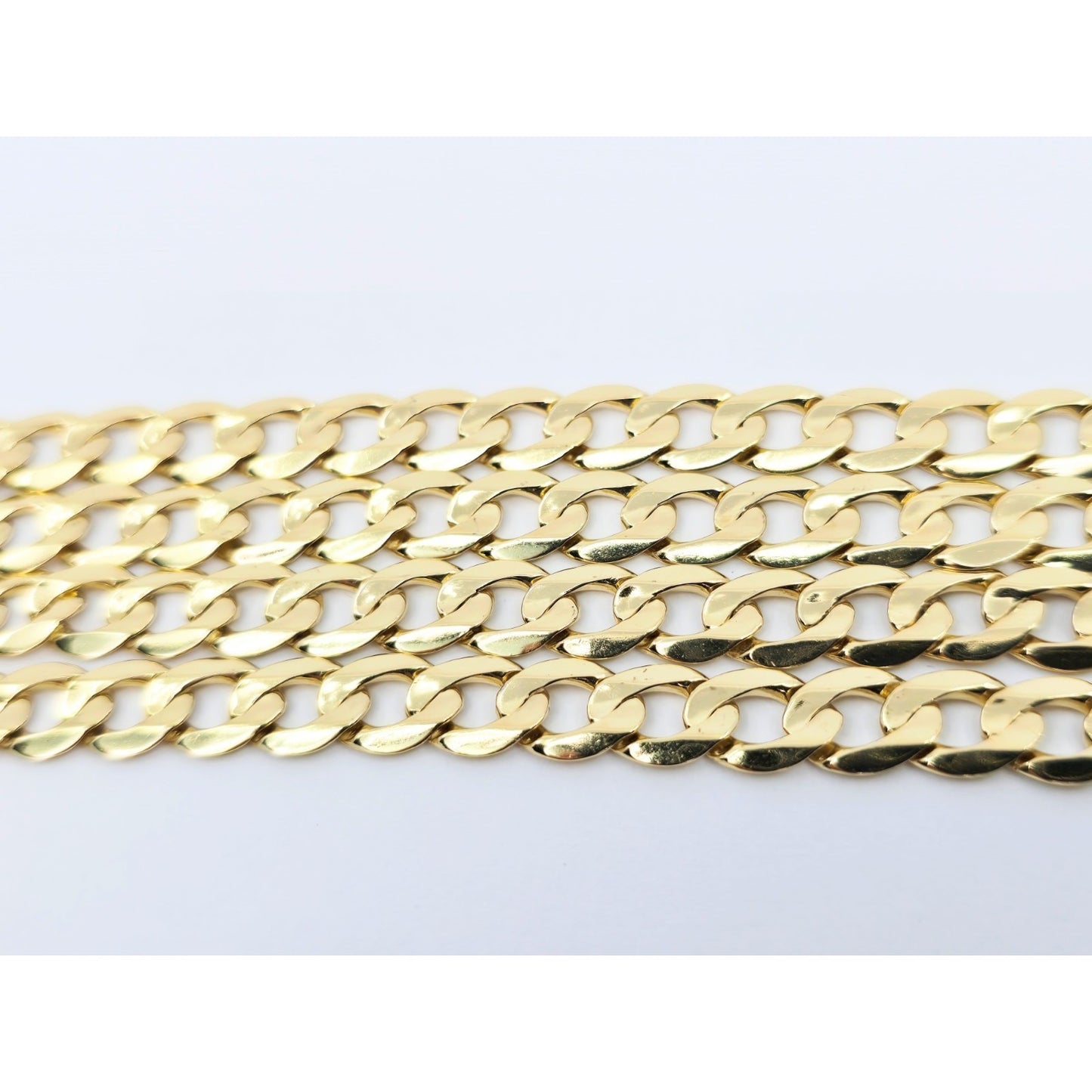 Fancy 14K Yellow Gold Cuban Link Chain Necklace