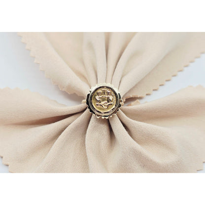 14K Two Tone Gold Zodiac Gemini Horoscope Ring
