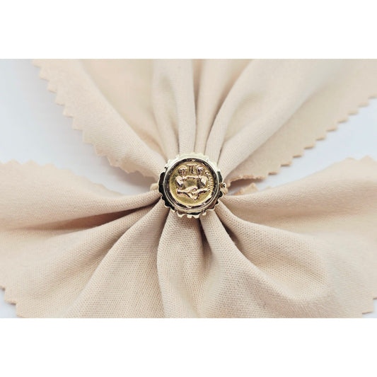 14K Two Tone Gold Zodiac Gemini Horoscope Ring