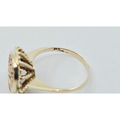 14K Two Tone Gold Zodiac Gemini Horoscope Ring