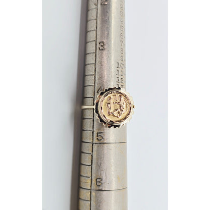 14K Two Tone Gold Zodiac Gemini Horoscope Ring