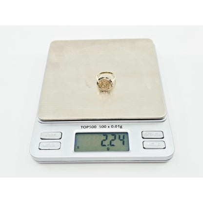 14K Two Tone Gold Zodiac Gemini Horoscope Ring