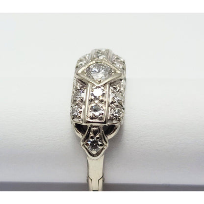 14K White Gold Resizable Diamond Ring