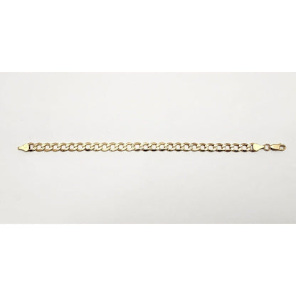 14K Two Tone Gold Diamond Cut Curb Link Bracelet