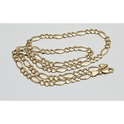 14K Yellow Gold Figaro Link Chain Necklace