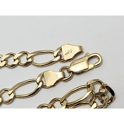 14K Yellow Gold Figaro Link Chain Necklace
