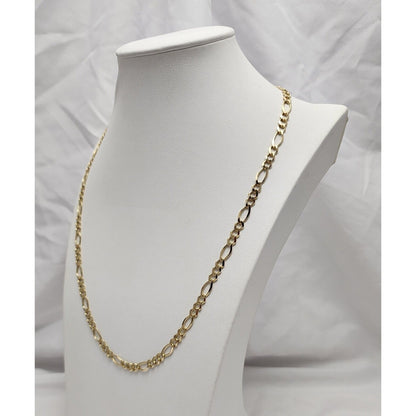 14K Yellow Gold Figaro Link Chain Necklace