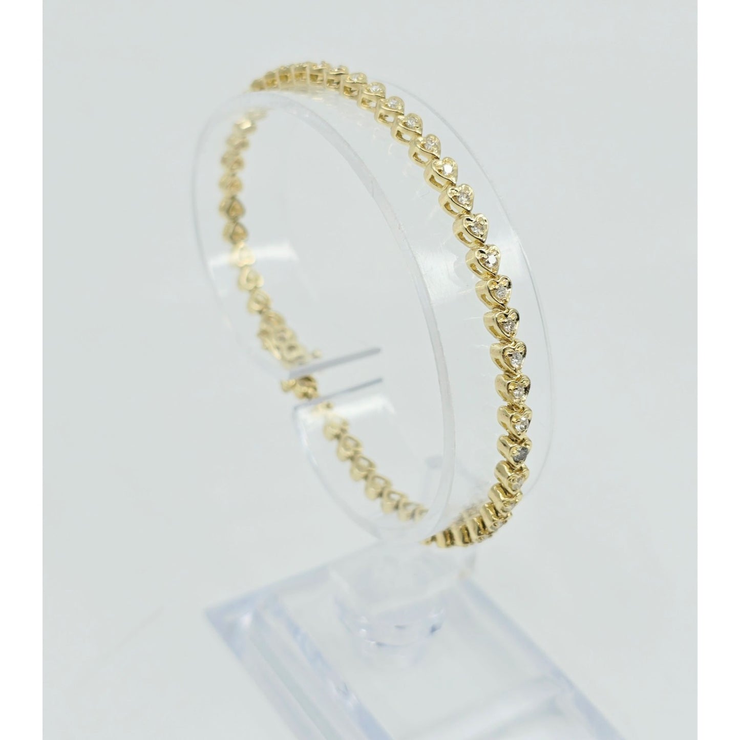 14K Yellow Gold Diamond Tennis Link Bracelet