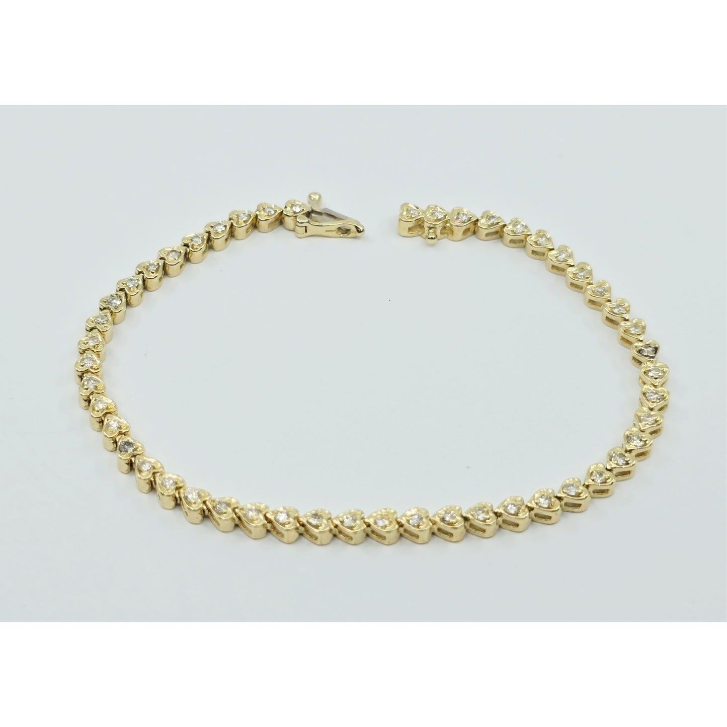 14K Yellow Gold Diamond Tennis Link Bracelet