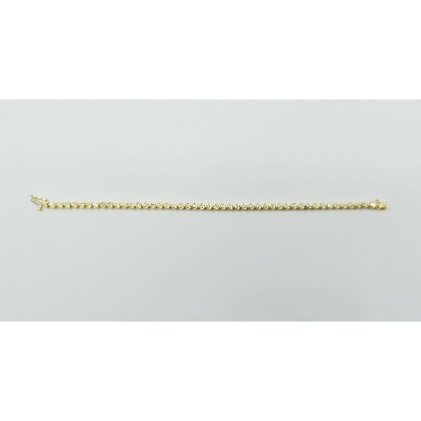 14K Yellow Gold Diamond Tennis Link Bracelet