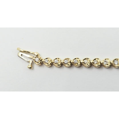 14K Yellow Gold Diamond Tennis Link Bracelet