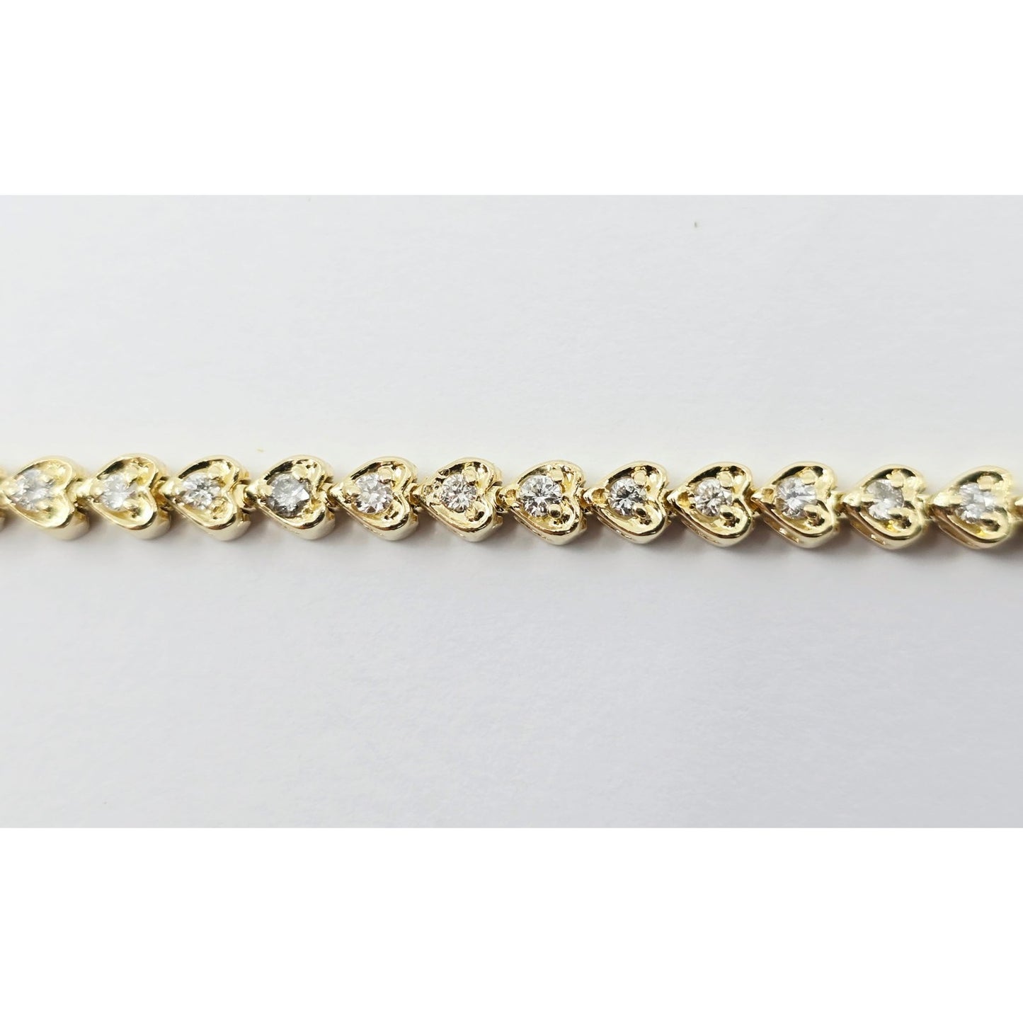 14K Yellow Gold Diamond Tennis Link Bracelet