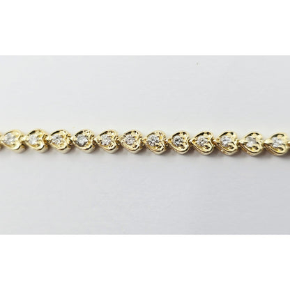 14K Yellow Gold Diamond Tennis Link Bracelet