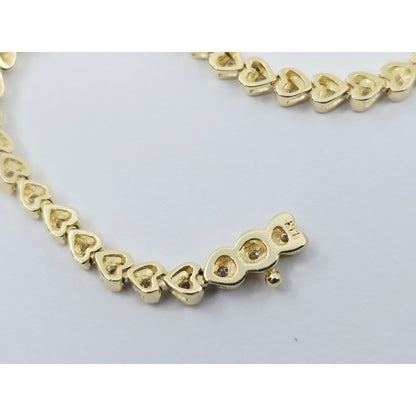 14K Yellow Gold Diamond Tennis Link Bracelet