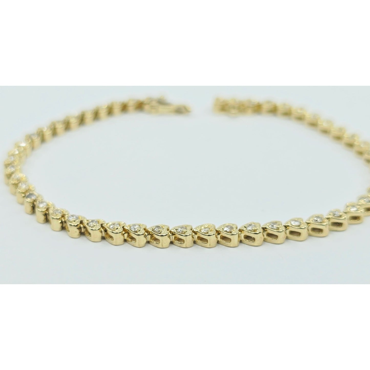 14K Yellow Gold Diamond Tennis Link Bracelet