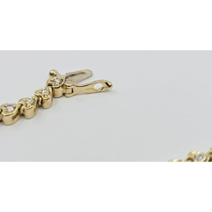 14K Yellow Gold Diamond Tennis Link Bracelet