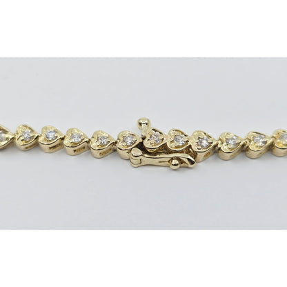 14K Yellow Gold Diamond Tennis Link Bracelet