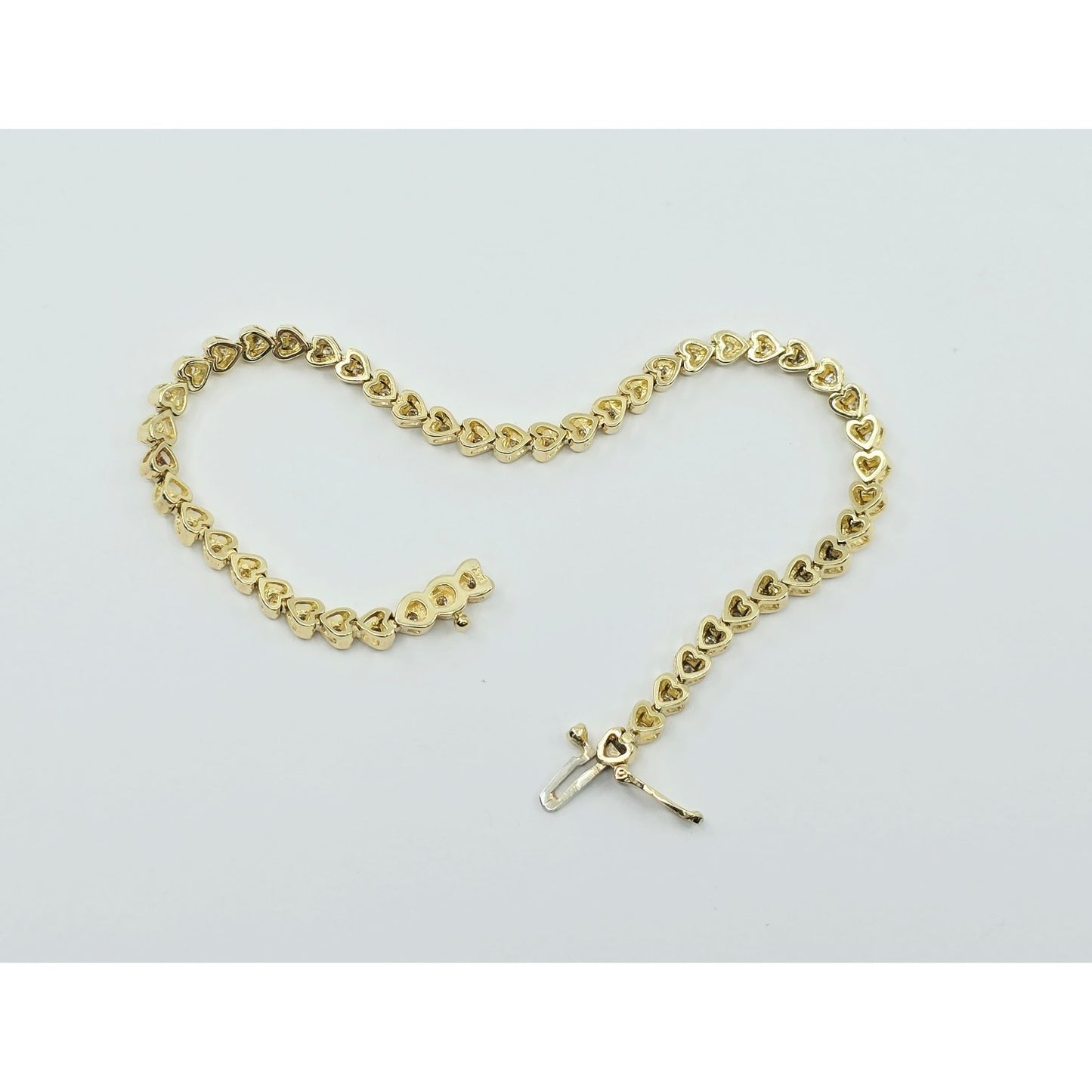14K Yellow Gold Diamond Tennis Link Bracelet