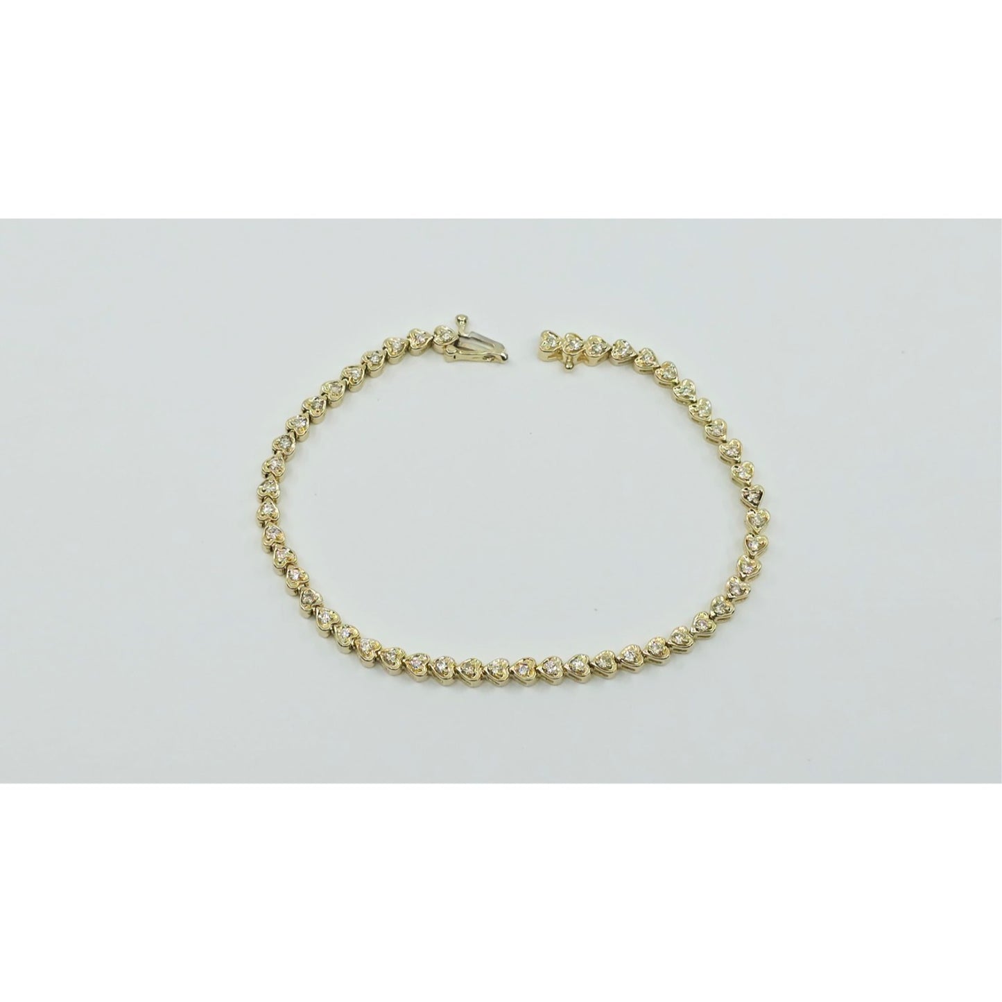 14K Yellow Gold Diamond Tennis Link Bracelet