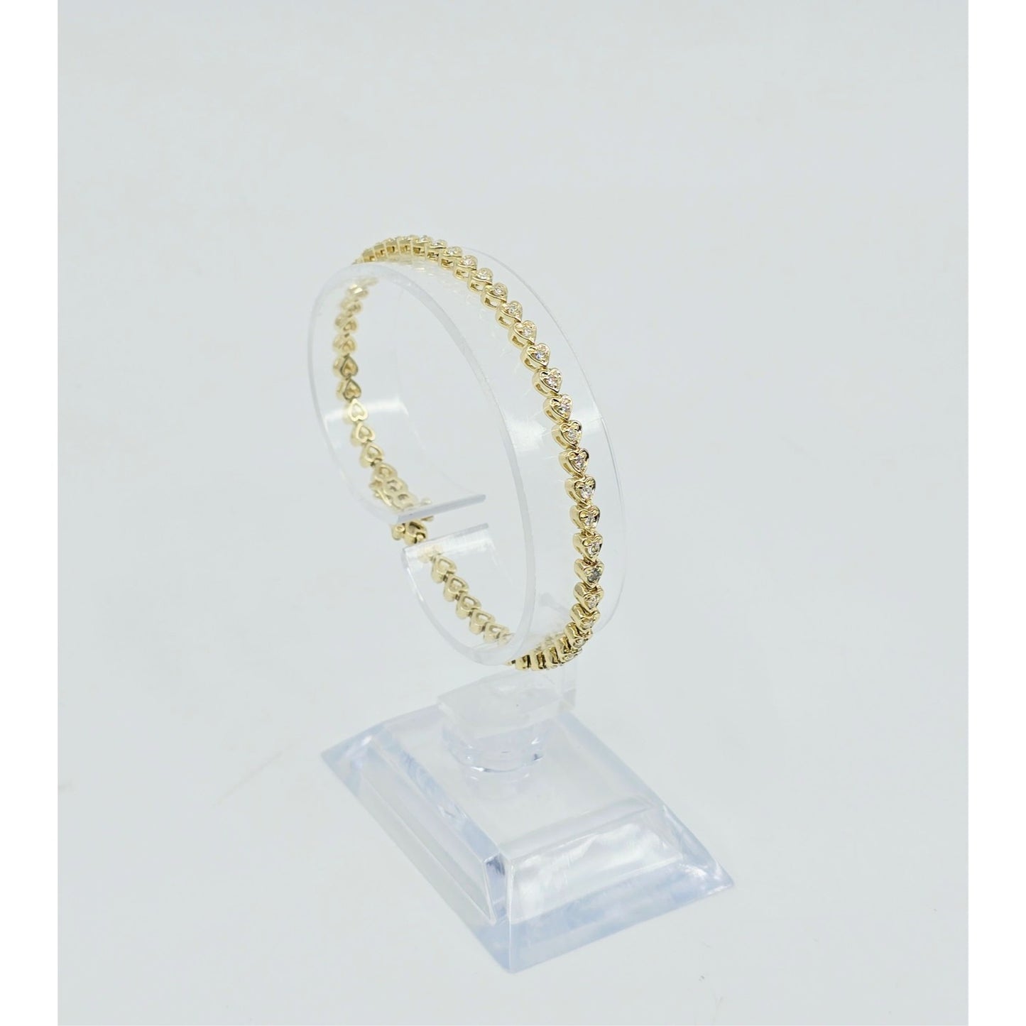 14K Yellow Gold Diamond Tennis Link Bracelet