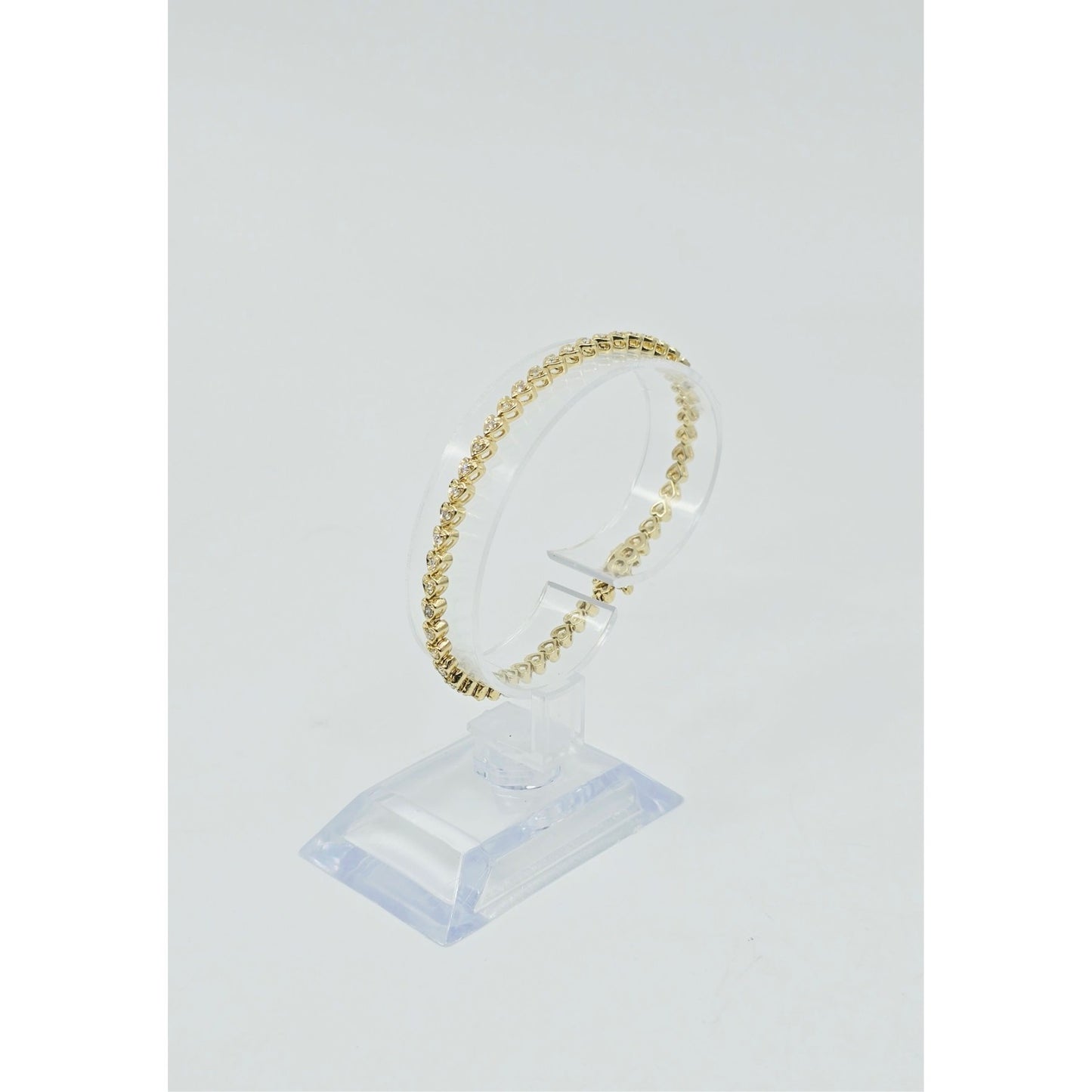 14K Yellow Gold Diamond Tennis Link Bracelet