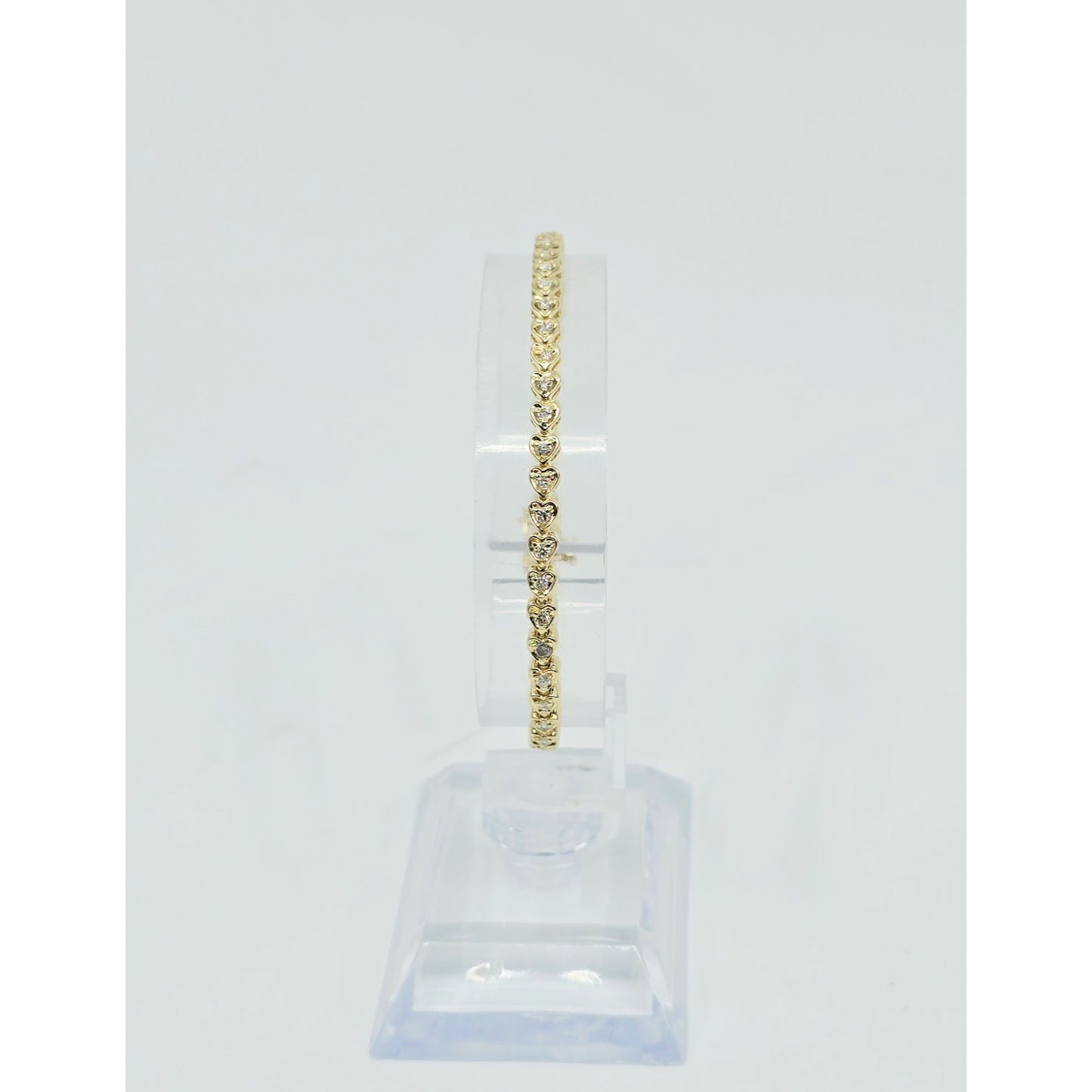 14K Yellow Gold Diamond Tennis Link Bracelet