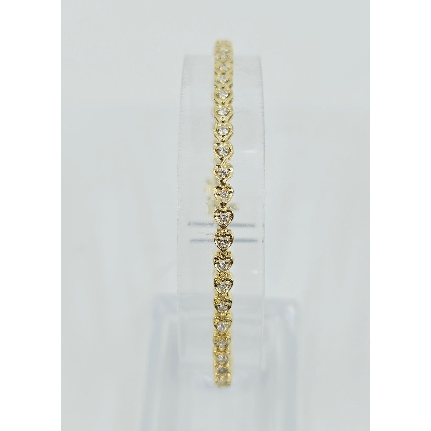 14K Yellow Gold Diamond Tennis Link Bracelet