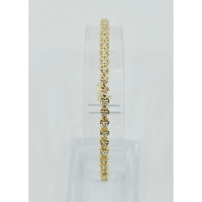 14K Yellow Gold Diamond Tennis Link Bracelet