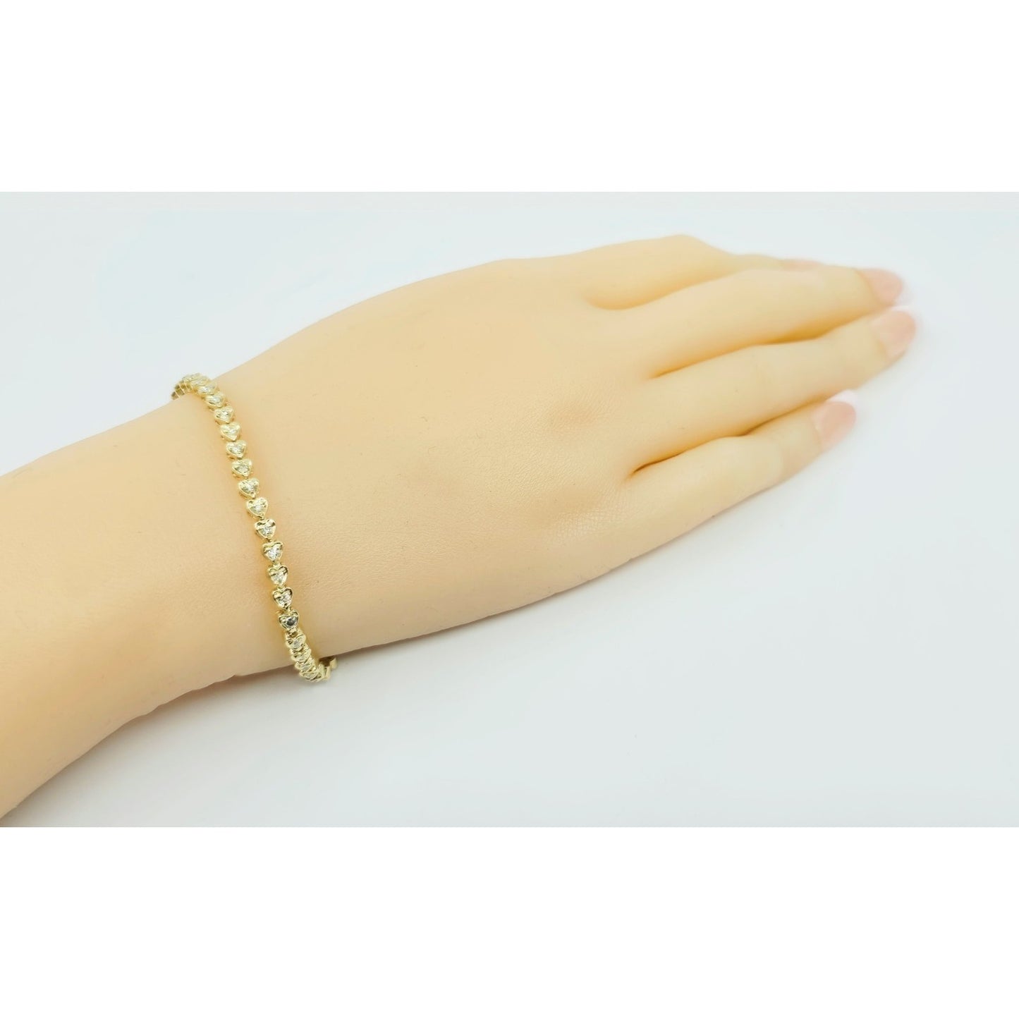 14K Yellow Gold Diamond Tennis Link Bracelet
