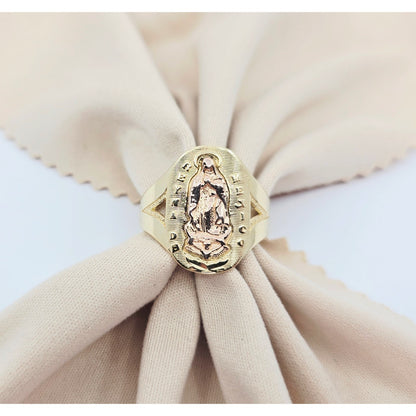 14K Two Tone Gold Saint Mary Guadalupe Ring