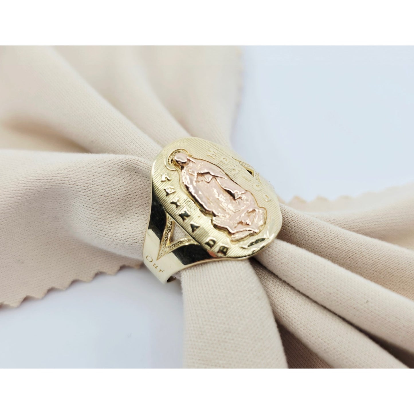 14K Two Tone Gold Saint Mary Guadalupe Ring