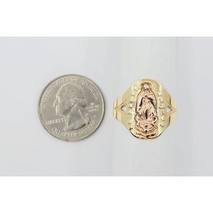 14K Two Tone Gold Saint Mary Guadalupe Ring