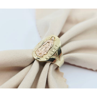 14K Two Tone Gold Saint Mary Guadalupe Ring
