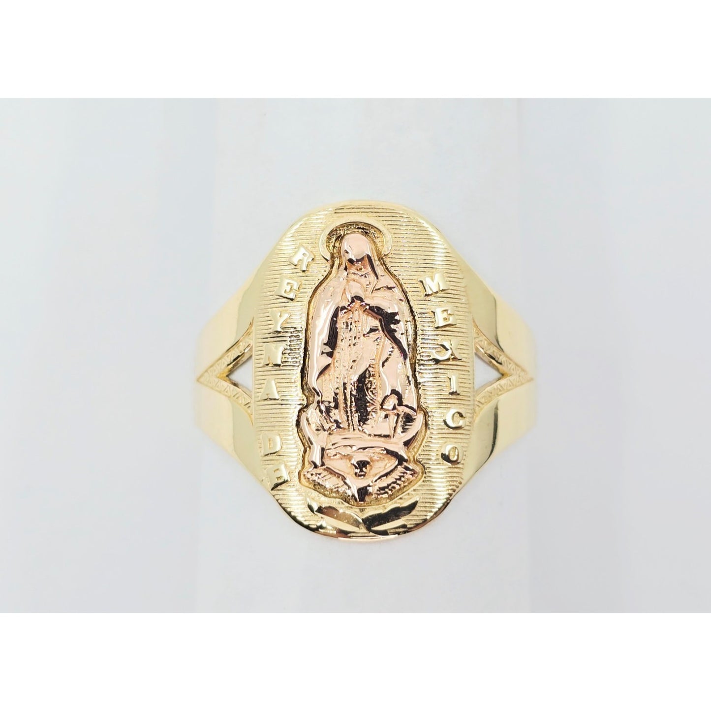 14K Two Tone Gold Saint Mary Guadalupe Ring