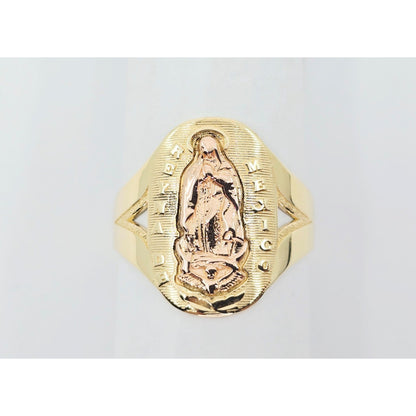 14K Two Tone Gold Saint Mary Guadalupe Ring