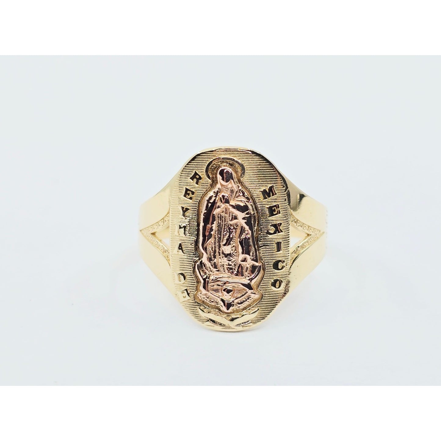 14K Two Tone Gold Saint Mary Guadalupe Ring
