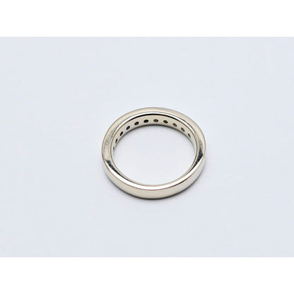 10K White Gold Princess Cut Invisible Setting Diamond Wedding Band Ring