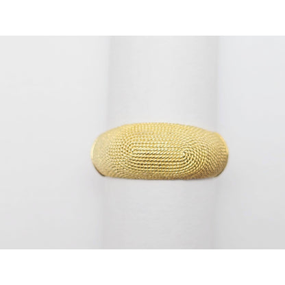 14K Yellow Gold Granulated Domed Mesh Filigree Ring