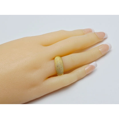 14K Yellow Gold Granulated Domed Mesh Filigree Ring