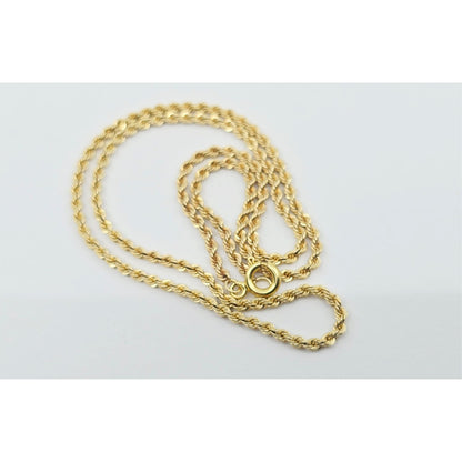 14K Yellow Gold Rope Chain Choker Necklace